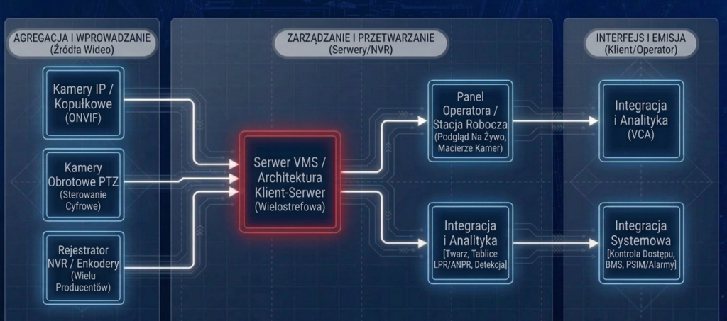 FALCON VMS — Zarządzanie systemem monitoringu, analiza obrazu